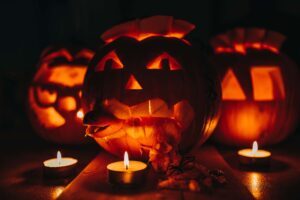 Halloween pumpkin candles