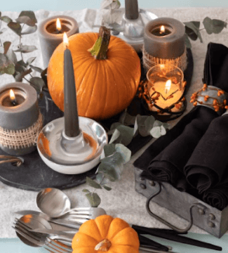 Halloween pumpkin candles