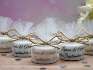 Personalised wedding candles 