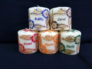 Personalised wedding candles 